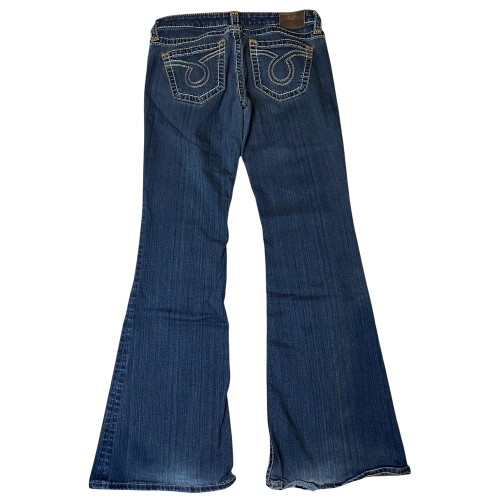 Big Star Liv‎ Low Rise Flare Jeans Dark Wash Contrast Stitch Women's 30R - Picture 8 of 10